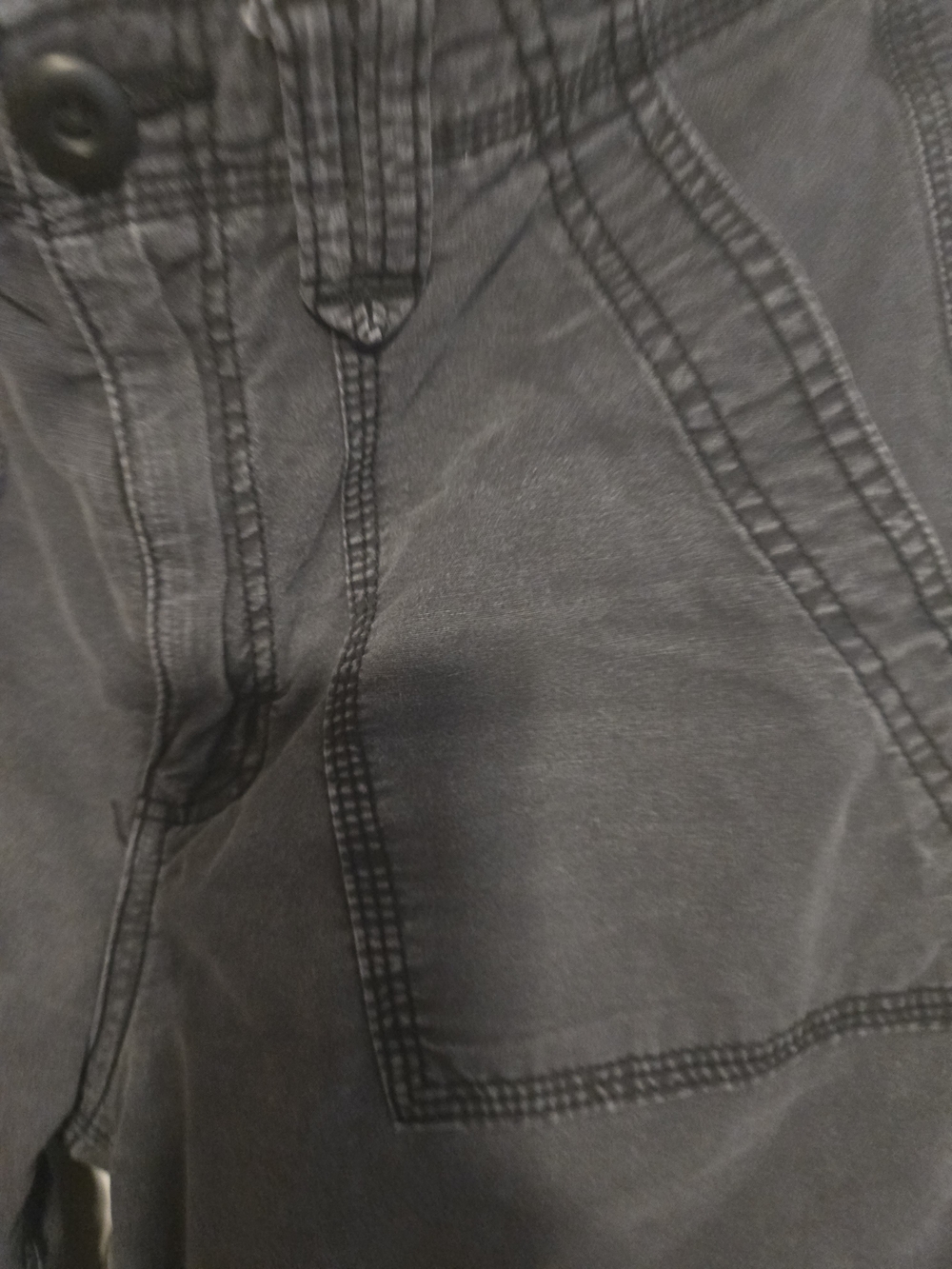 American Eagle Gray Stretch Cargo Pants Women's Size 4 Y2K Utility Wide Leg - Picture 12 of 16